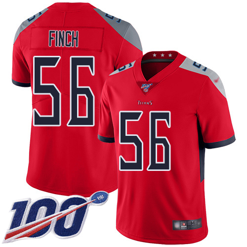 Tennessee Titans Limited Red Men Sharif Finch Jersey NFL Football #56 100th Season Inverted Legend